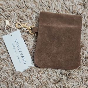 Boulevard California Suede Clip Coin Purse Keychain – Praline Brown NWT